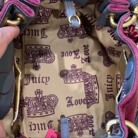 Juicy Couture Y2K 2000s “Juicy Is For Life” Velour Shoulder Bag - Picture 7 of 11
